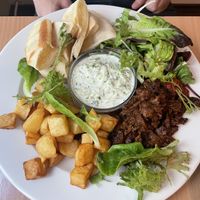 Gyros plate  at Napfényes Restaurant & Confectionery in Budapest