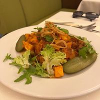 Seitan Roast á la Brasov at Napfényes Restaurant & Confectionery in Budapest