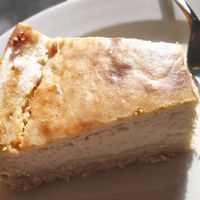 cheese cake at Napfényes Restaurant & Confectionery in Budapest