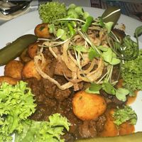 Seitan roast  at Napfényes Restaurant & Confectionery in Budapest