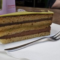 Mozart cake at Napfényes Restaurant & Confectionery in Budapest