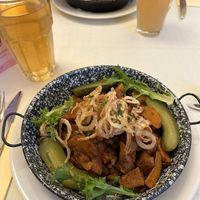 Seitan Roast à la Brasov at Napfényes Restaurant & Confectionery in Budapest