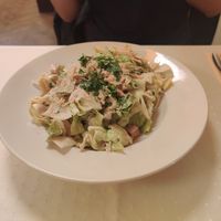 Cesar salad. Also ordered the fried cheese but it wasn't good in our opinion at Napfényes Restaurant & Confectionery in Budapest