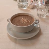 Plum soup at Napfényes Restaurant & Confectionery in Budapest