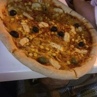 vegan pizza at Napfényes Restaurant & Confectionery in Budapest