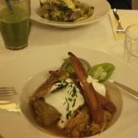 Stuffed cabbage and Thai noodles at Napfényes Restaurant & Confectionery in Budapest