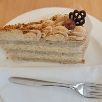 Hazelnut cake (gluten-free) at Napfényes Restaurant & Confectionery in Budapest