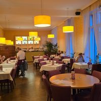 Part of the restauran at Napfényes Restaurant & Confectionery in Budapest