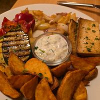 The Veggies as a side dish (lots of onions) at Napfényes Restaurant & Confectionery in Budapest