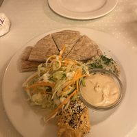 Mezze starter (the cashew cream was too sweet for me) the hummus was amazing!   at Napfényes Restaurant & Confectionery in Budapest