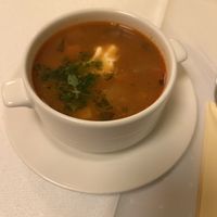 Hungarian goulash soup  at Napfényes Restaurant & Confectionery in Budapest