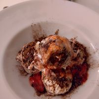 Strawberry tiramisu at Napfényes Restaurant & Confectionery in Budapest