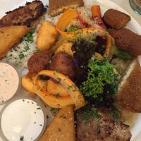 fully loaded mixed plater for two people - around 4700 Huf (~15€) at Napfényes Restaurant & Confectionery in Budapest