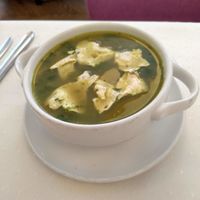 spinach dahl soup at Napfényes Restaurant & Confectionery in Budapest
