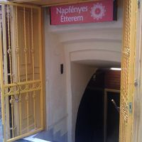 Entrance Napfenyes Etterem in Budapest, Hungary. at Napfényes Restaurant & Confectionery in Budapest