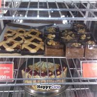 Vegan dessert display at Napfenyes Etterem. at Napfényes Restaurant & Confectionery in Budapest