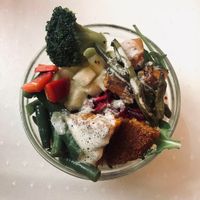 Salad from salad bar at Napfényes Restaurant & Confectionery in Budapest