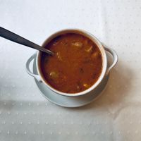 Bean goulash at Napfényes Restaurant & Confectionery in Budapest