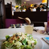 Caesar salad at Napfényes Restaurant & Confectionery in Budapest