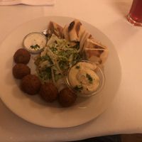 Falafel with pita (both nice and warm) at Napfényes Restaurant & Confectionery in Budapest