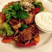 Seitan grill platter at Napfényes Restaurant & Confectionery in Budapest