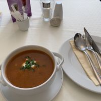 Goulash soup at Napfényes Restaurant & Confectionery in Budapest