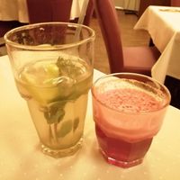 Mojito cocktail and vitamin cocktail. at Napfényes Restaurant & Confectionery in Budapest