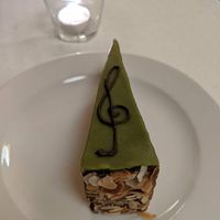 One of the many delicious cakes: this one was marzipan. at Napfényes Restaurant & Confectionery in Budapest