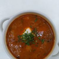 Goulash soup at Napfényes Restaurant & Confectionery in Budapest