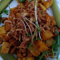 Seitan stew at Napfényes Restaurant & Confectionery in Budapest
