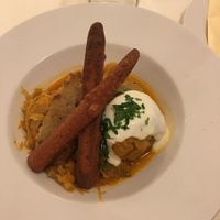 Traditional Hungarian plate at Napfényes Restaurant & Confectionery in Budapest