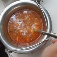 Goulash soup at Napfényes Restaurant & Confectionery in Budapest