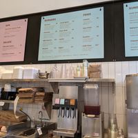 Menu and interior at Planetary Burger in Vancouver