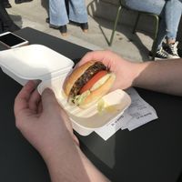 Mushroom burger  at Planetary Burger in Vancouver