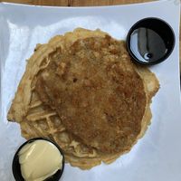 Chik’n & waffle with butter and syrup at Souley Vegan in Oakland