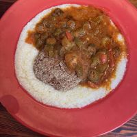 Southern grits with gumbo   at Souley Vegan in Oakland
