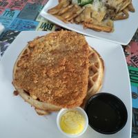 Chick-un and waffles at Souley Vegan in Oakland