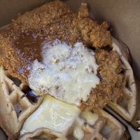 Seitan & waffles 🧇 pic 2  at Souley Vegan in Oakland