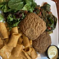 Sides - collard greens, fried tofu, Mac n cheese  at Souley Vegan in Oakland