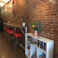 Inside counter seating at Prioritized Pastries in Maplewood