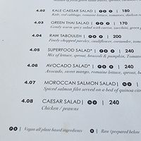 Menus at Alchemy in Koh Samui