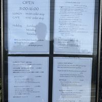 Lunch menu posted outside  at Con Brio in Fujiyoshida
