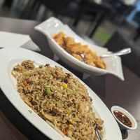 Mapo tofu and salted fish and chicken fried rice at Formosa Garden in East Perth