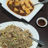 Mapo tofu and salted fish and chicken fried rice at Formosa Garden in East Perth