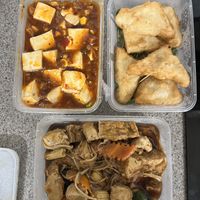 Mapo tofu, radish cakes & claypot chicken with enoki mushrooms  at Formosa Garden in East Perth