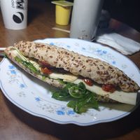 :))) at Pans & Company in Caceres