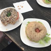Tofu and a humus bagel  at Tribeka in Graz