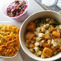 Carrot salad, Vegetable stew, muesli (all vegan) at EXKi - Keyserlei in Antwerpen