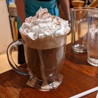Hot Chocolate! The nice waitress got extra fancy and customized mine with some cinnamon at Queen & Rook Game Cafe in Philadelphia