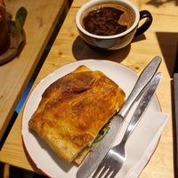Vegan foccacia with artichoke cream (recommend!!) at Nothaft Cafe in Berlin
